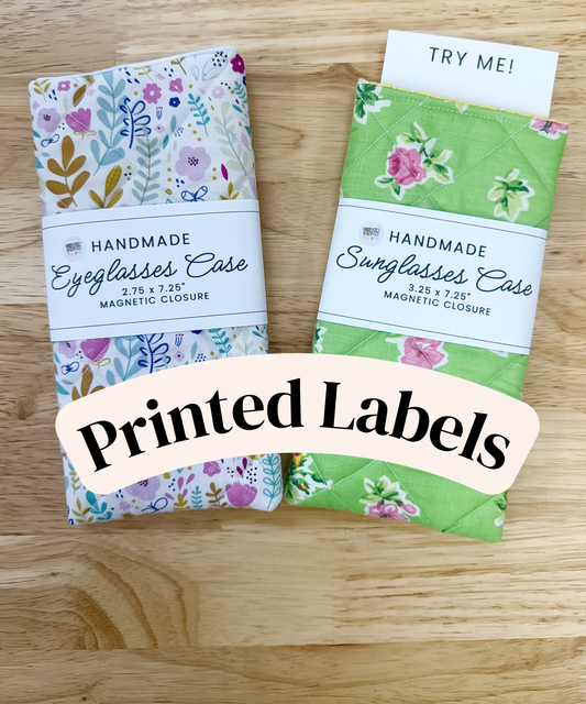 PRINTED LABELS Sunglasses Case Wrap Labels