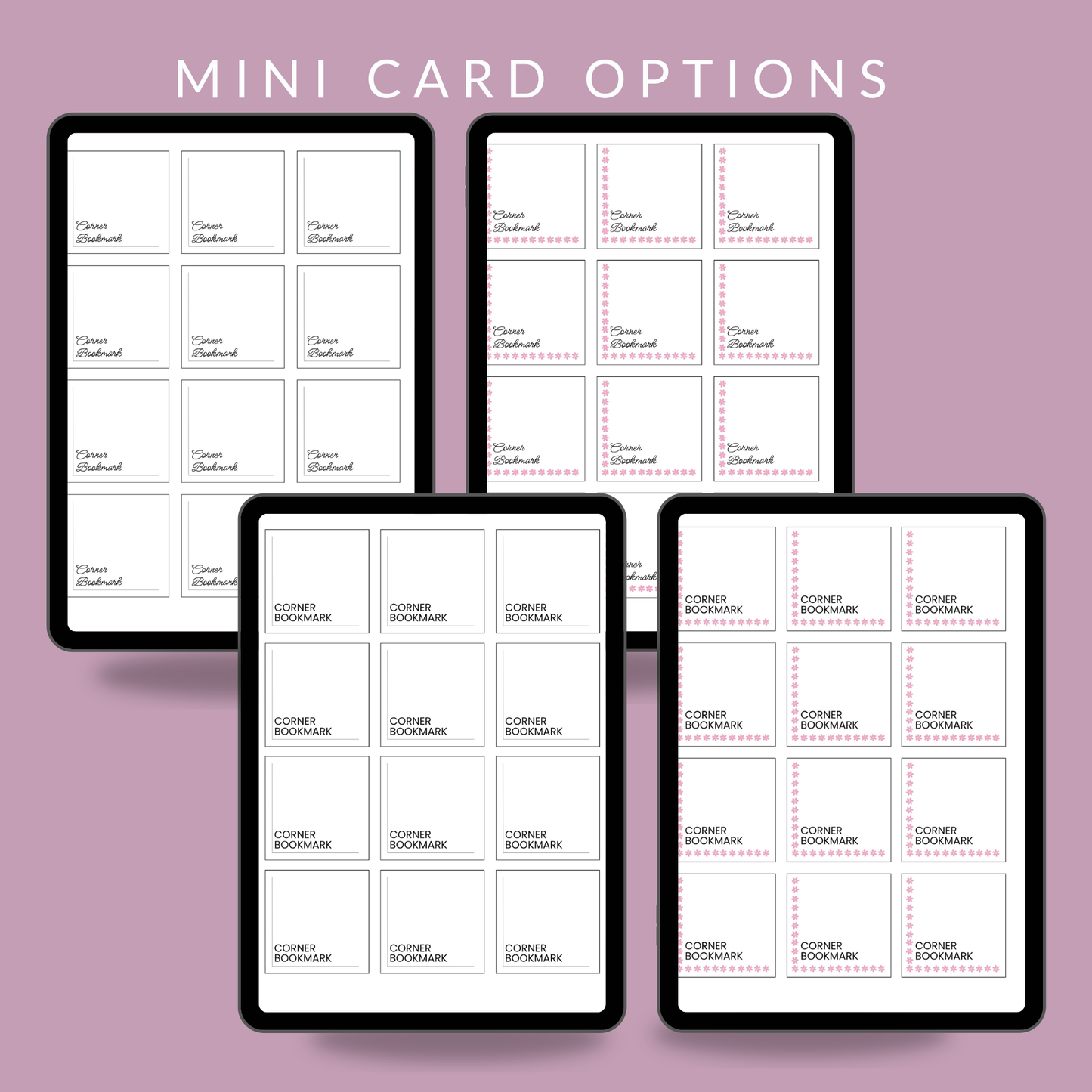 2-in-1 PDF DOWNLOAD Corner Bookmark Label Cards | PRINTABLE LABELS