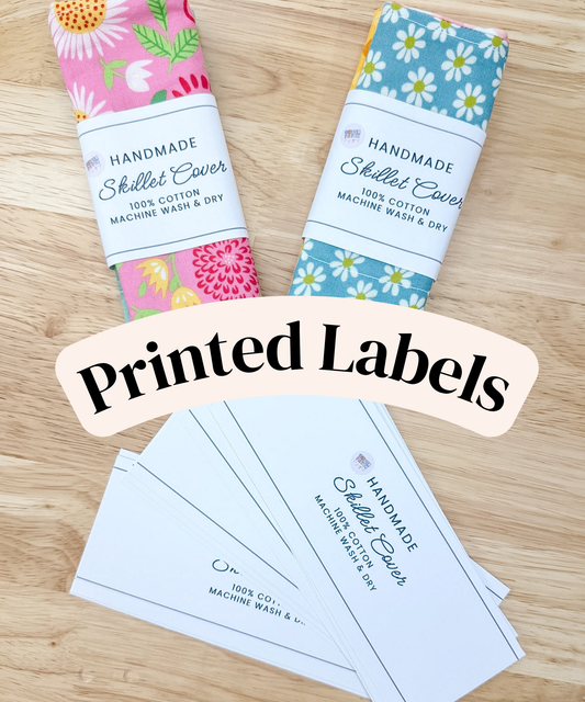 PRINTED LABELS Skillet Handle Cover Wrap Labels