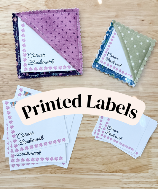 PRINTED LABELS Corner Bookmark Card Labels