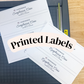 PRINTED LABELS Eyeglasses Case Wrap Labels