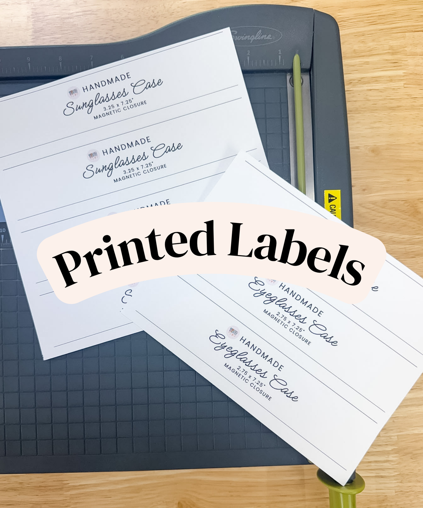 PRINTED LABELS Eyeglasses Case Wrap Labels