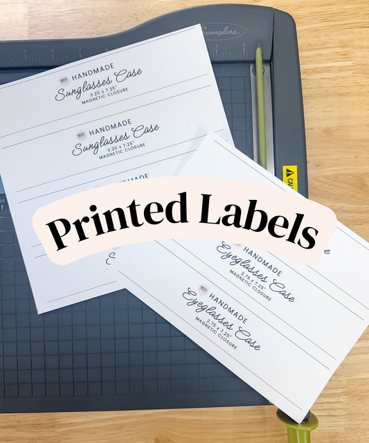 PRINTED LABELS Eyeglasses Case Wrap Labels