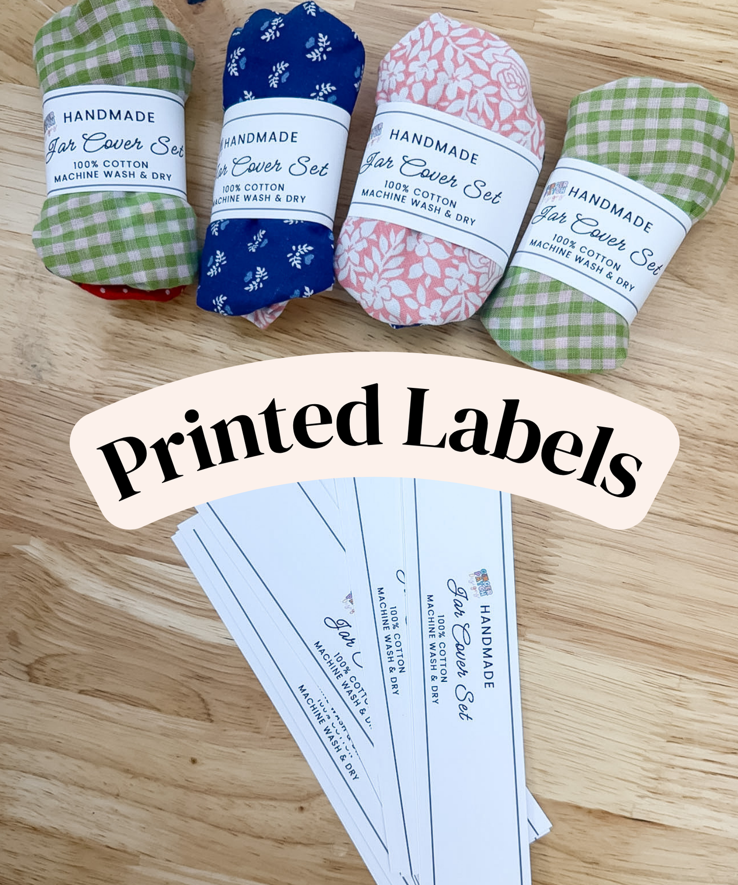 PRINTED LABELS Jar Cover Wrap Labels