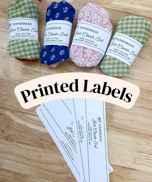 PRINTED LABELS Jar Cover Wrap Labels