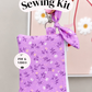Ella Keychain Wallet Sewing Kit ~ Purple Wildflower ~PDF Pattern Digital Download & Video Tutorial