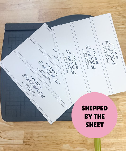 PRINTED LABELS Dish Cloth Wrap Labels