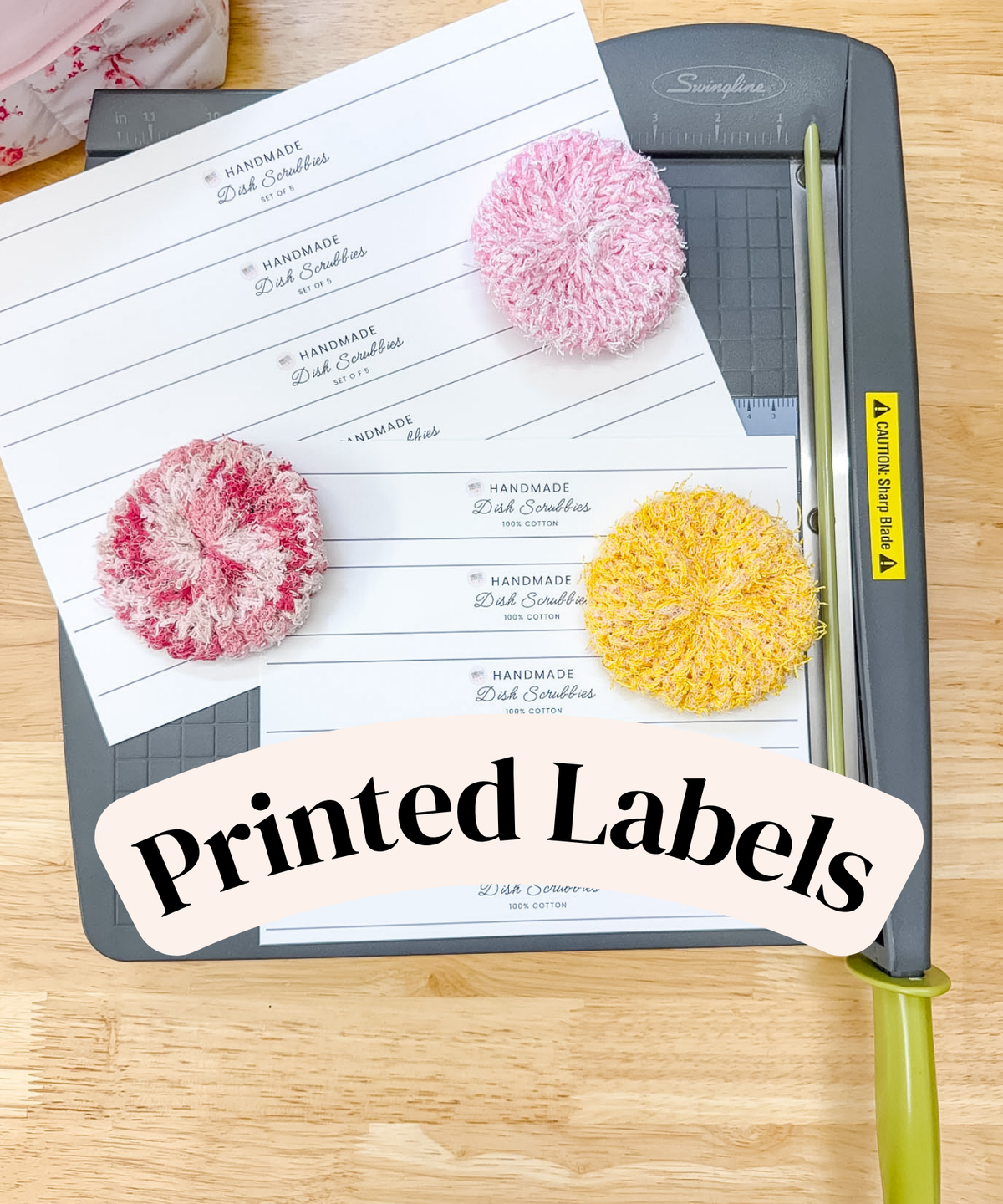 PRINTED LABELS Dish Scrubbies Wrap Labels