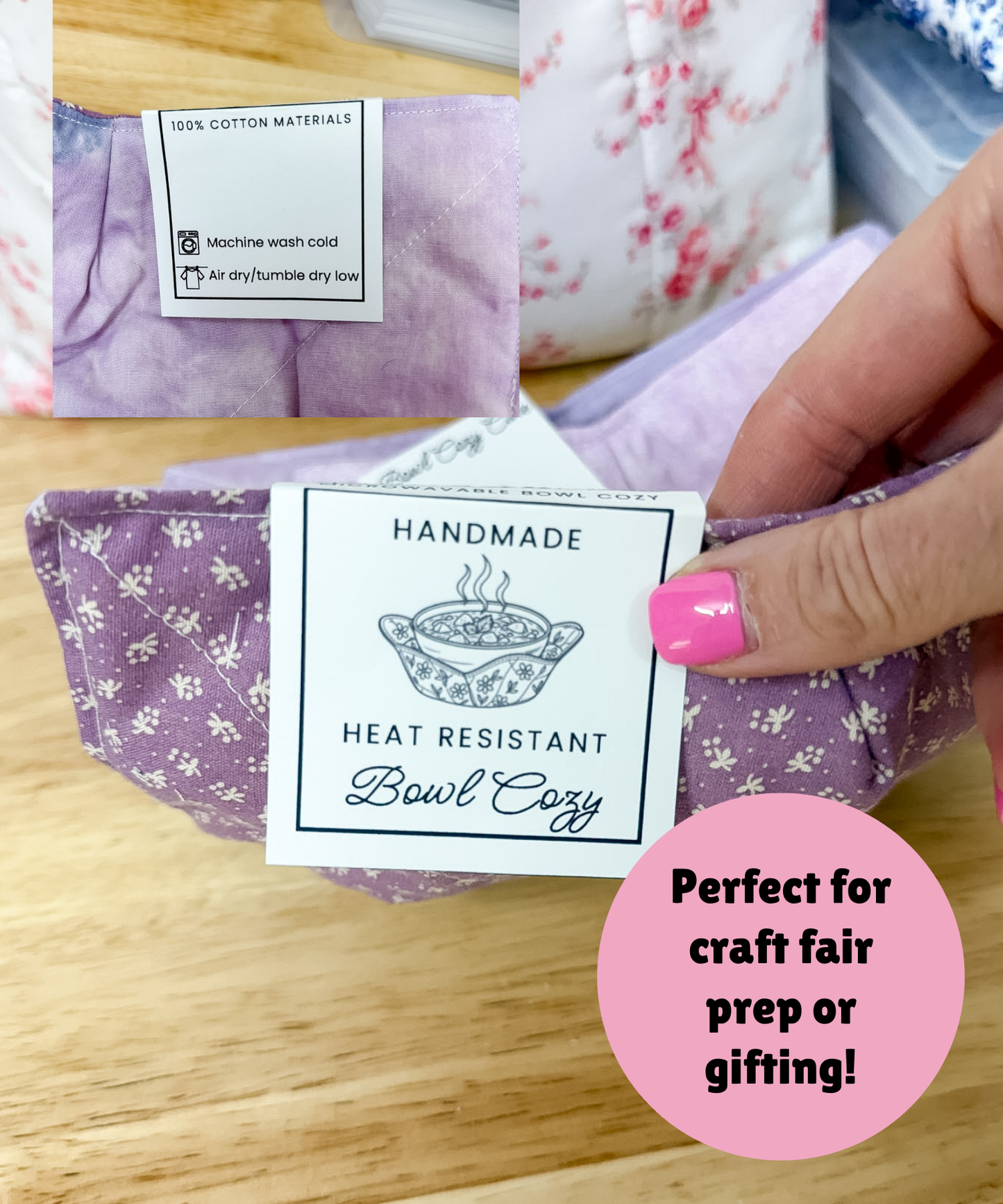 PRINTED LABELS Bowl Cozy Labels & Tags