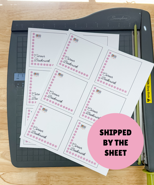 PRINTED LABELS Corner Bookmark Card Labels