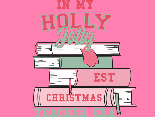 Holly Jolly Teacher Christmas T-Shirt