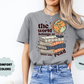 The World Belongs To Those Who Read T-Shirt, Grunge Book Stack & Globe Tee, Comfort Colors