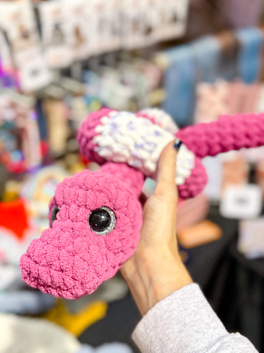 Hot Pink Purple Snake Crochet Plushie