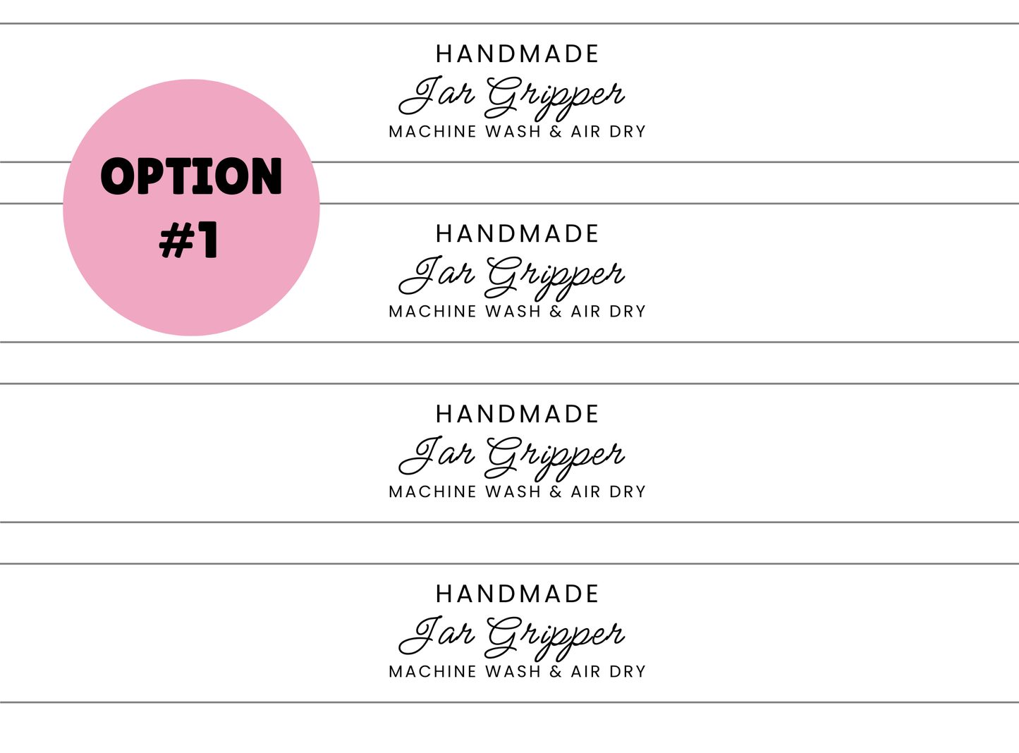 PRINTED LABELS Jar Gripper Wrap Labels
