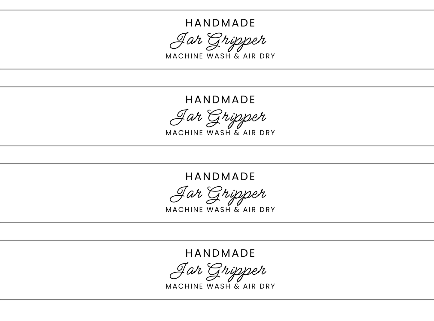 PRINTABLE Jar Gripper Wrap Labels | Downloadable PDF