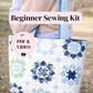 Charlotte Tote Bag Sewing Kit ~ Nantucket Summer LIGHT BLUE ~PDF Pattern Digital Download & Video Tutorial