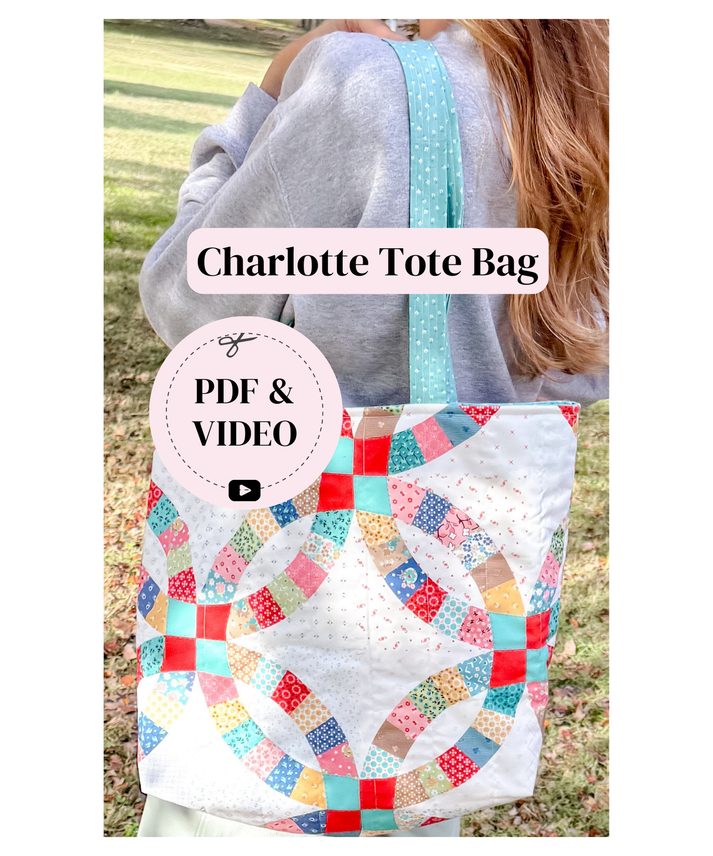 Beginner Quilted Tote Bag PDF Sewing Pattern ~ Digital Download with Video Tutorial