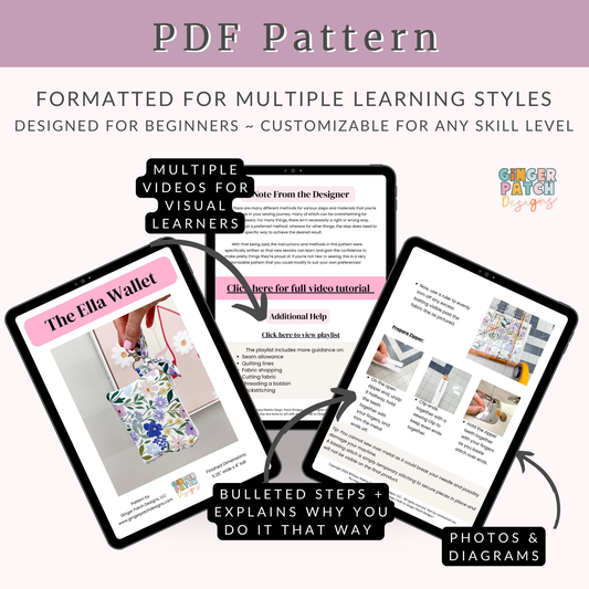 Ella Keychain Bow Wallet Pattern | PDF Instant Download + Video Tutorial Access
