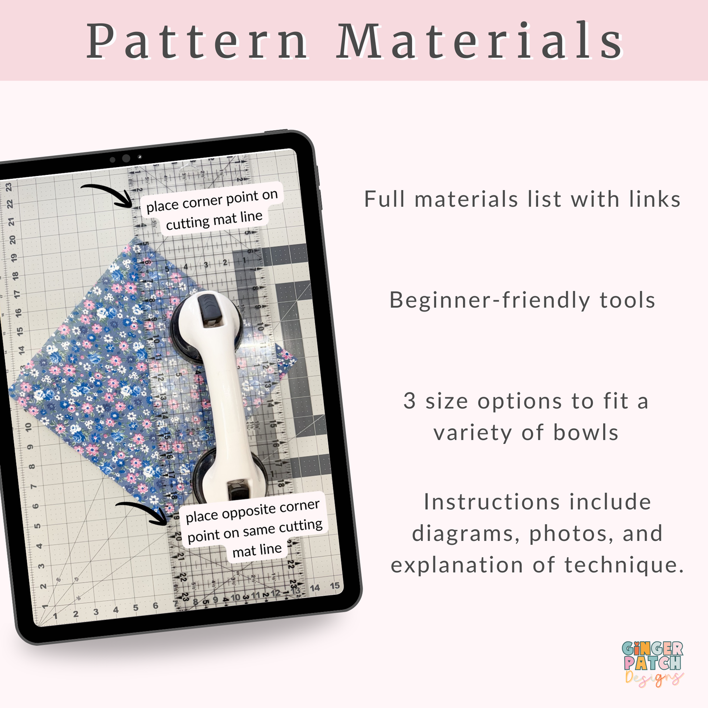 Microwave Bowl Cozy Sewing Pattern (3 Sizes) | PDF Pattern + Video Tutorial