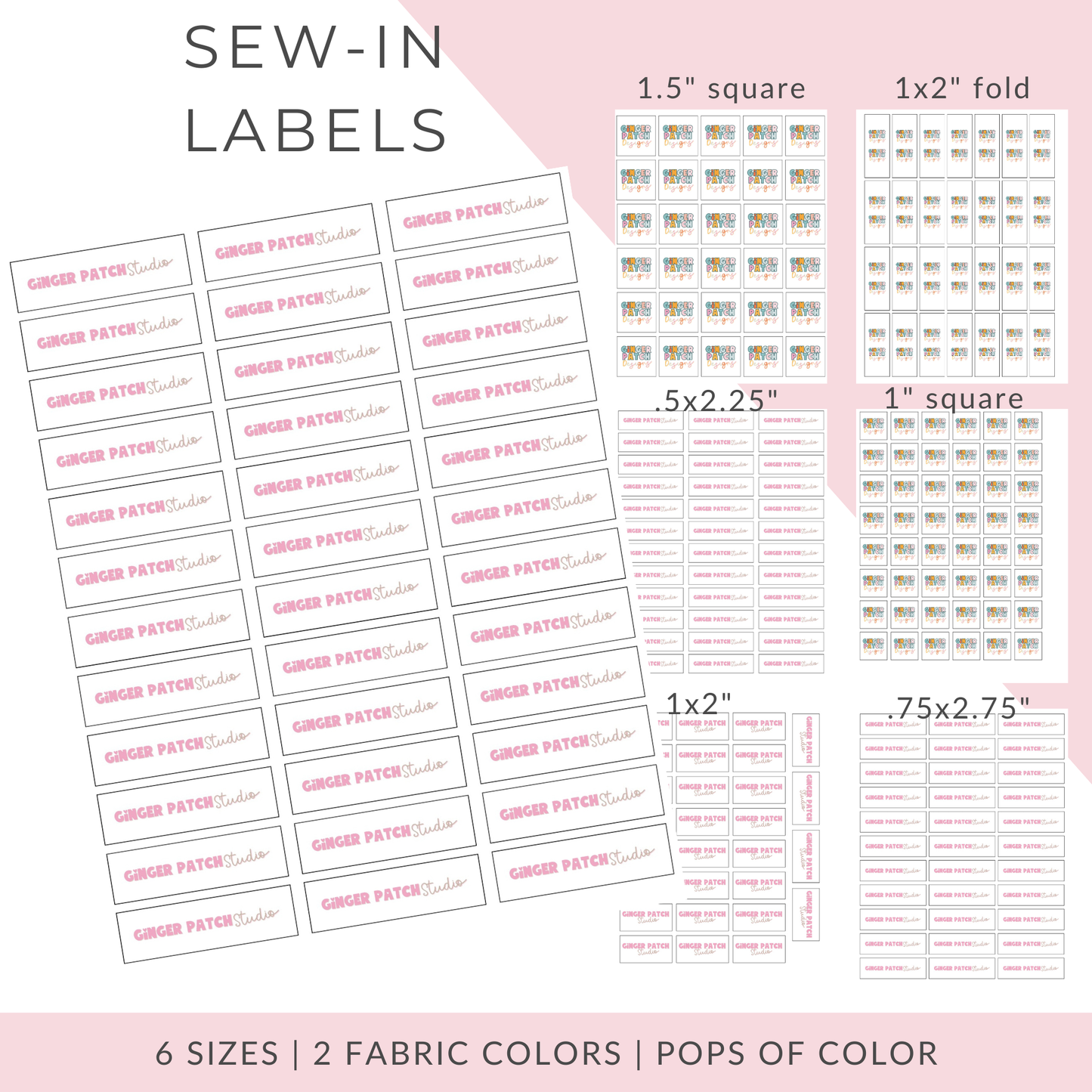 Custom 100% Cotton Canvas Sew-In Fabric Tags