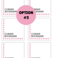 PRINTED LABELS Corner Bookmark Card Labels