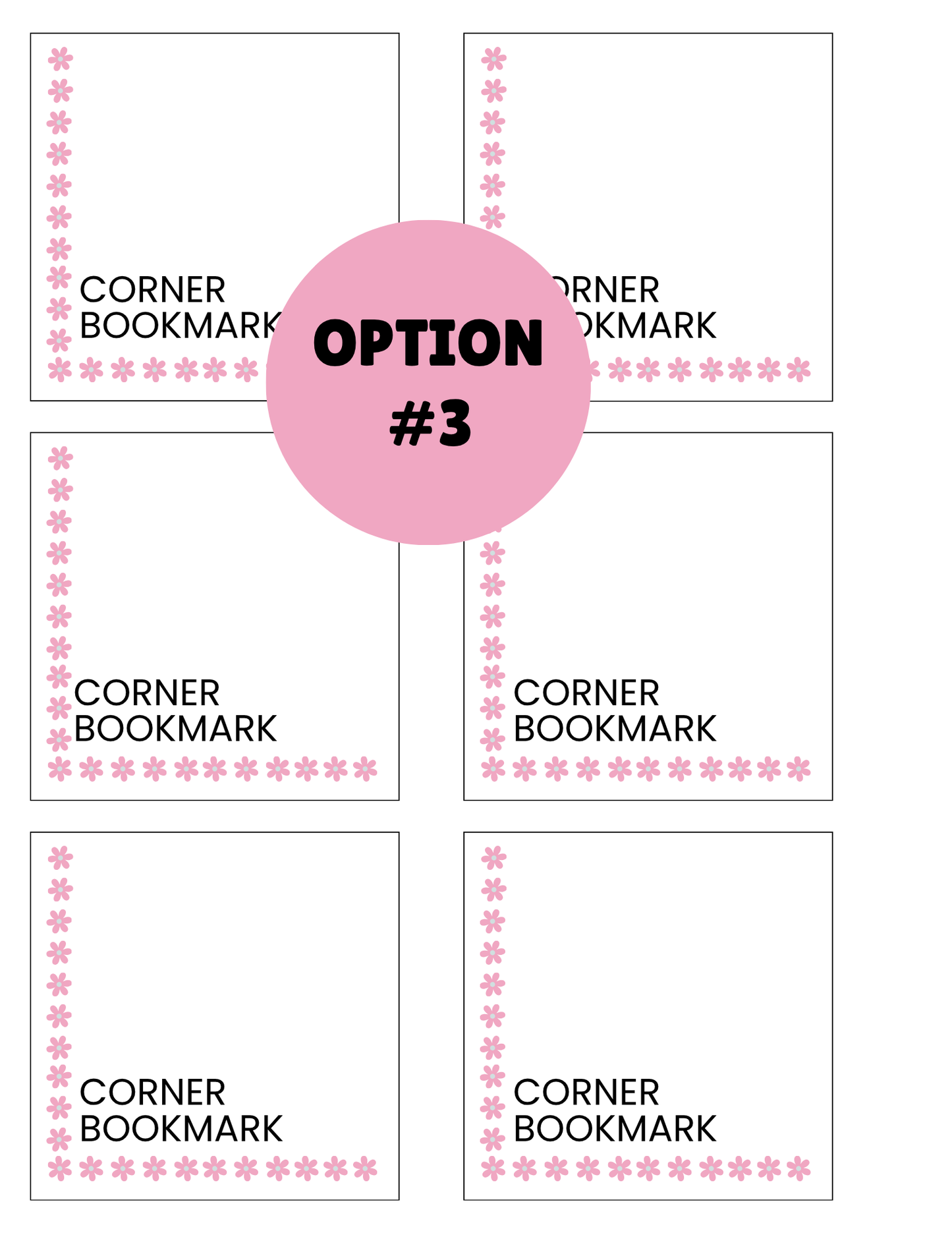 PRINTED LABELS Corner Bookmark Card Labels