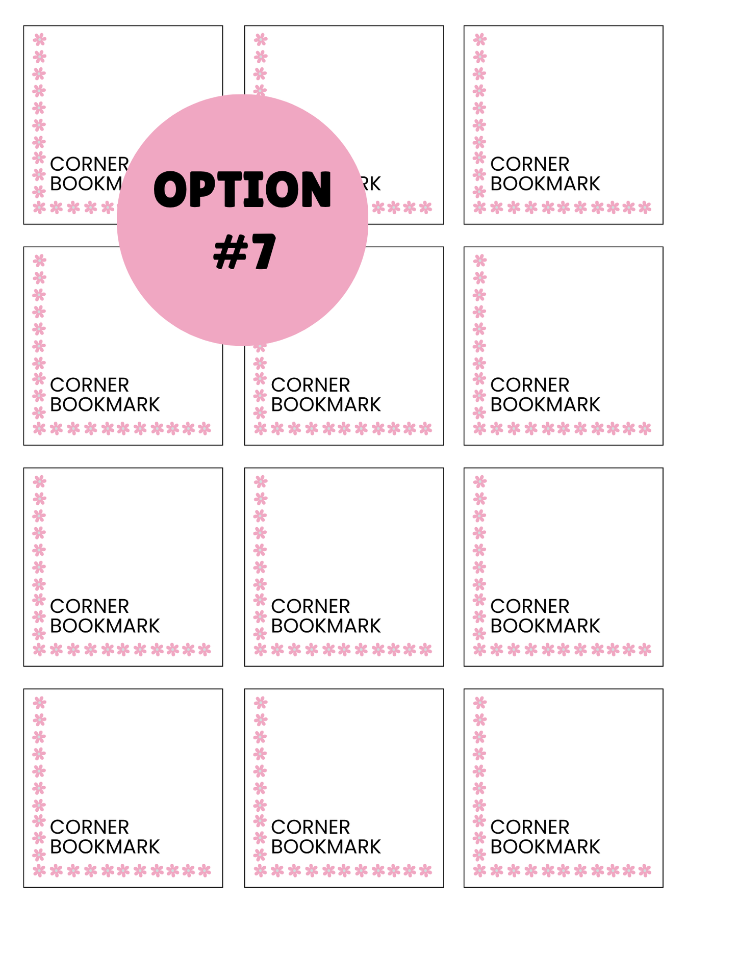 PRINTED LABELS Corner Bookmark Card Labels