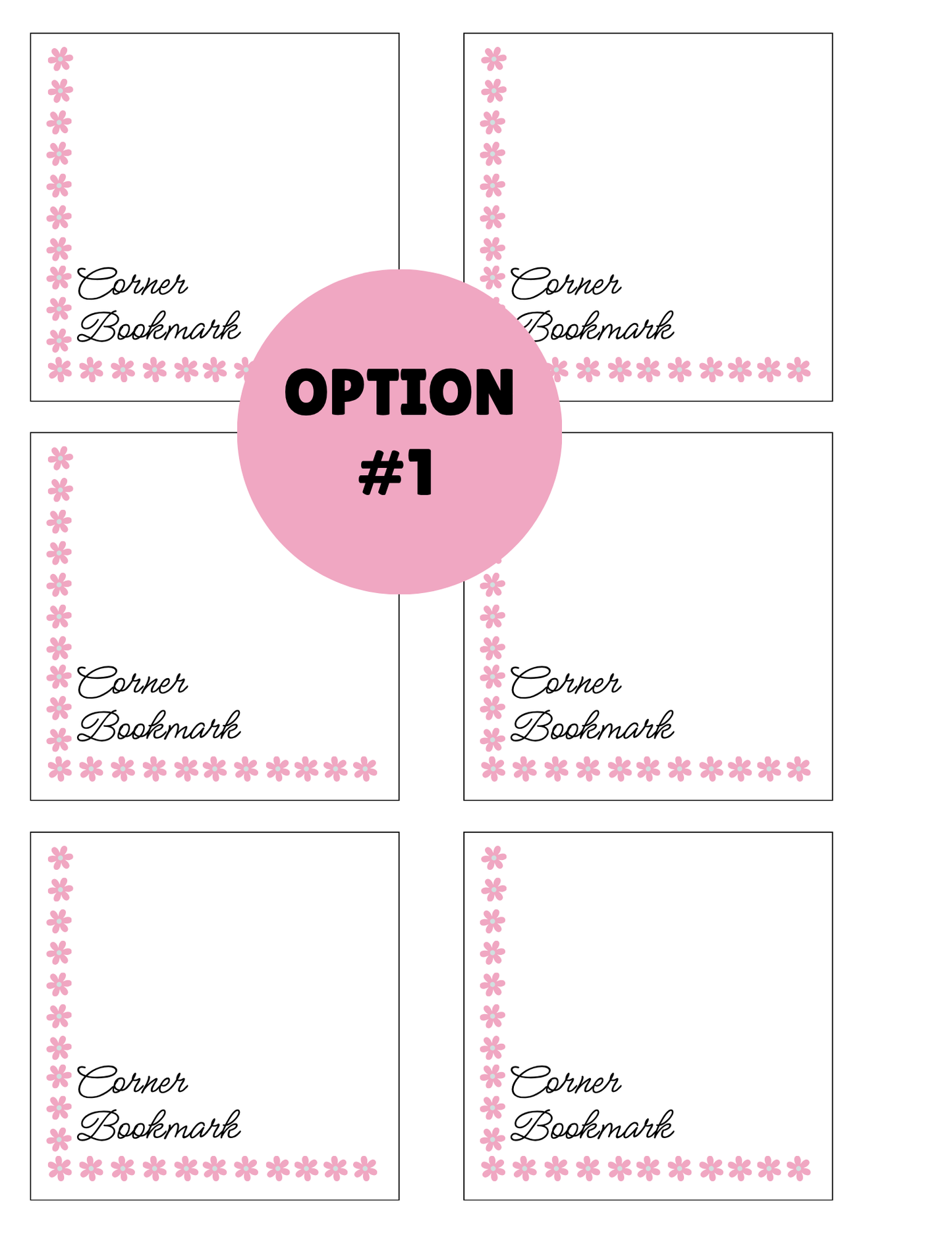 PRINTED LABELS Corner Bookmark Card Labels