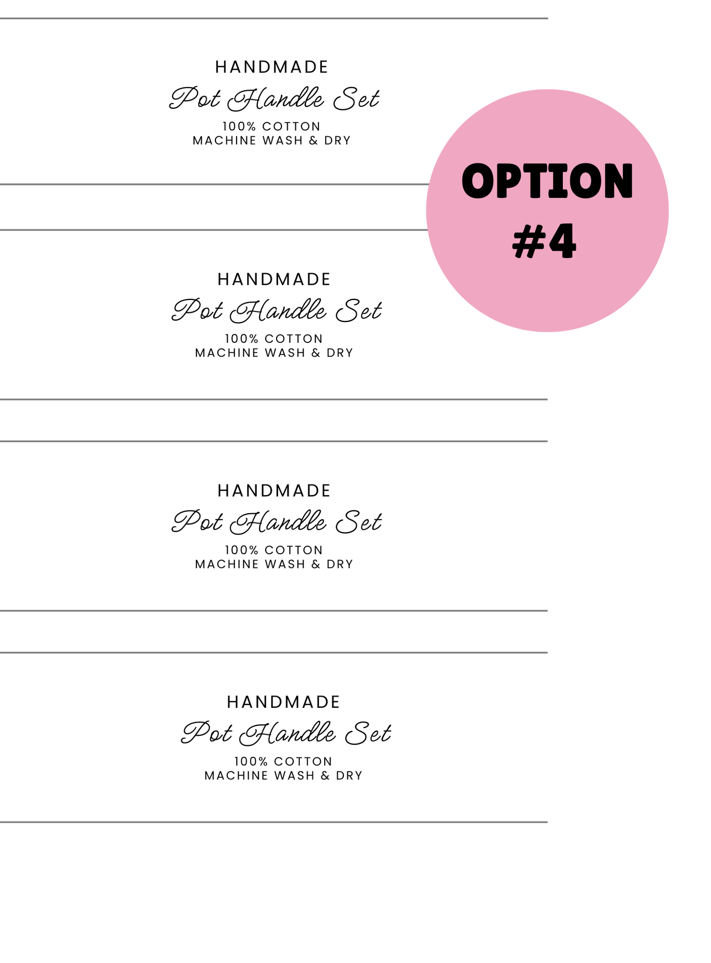 PRINTED LABELS Skillet Handle Cover Wrap Labels