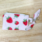 Pink Strawberry Bow Keychain Wallet