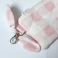 Pink Plaid Bow Keychain Wallet