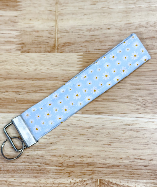 Blue Sunflower Quilted Keychain