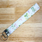 Boho White Wildflower Fabric Quilted Keychain