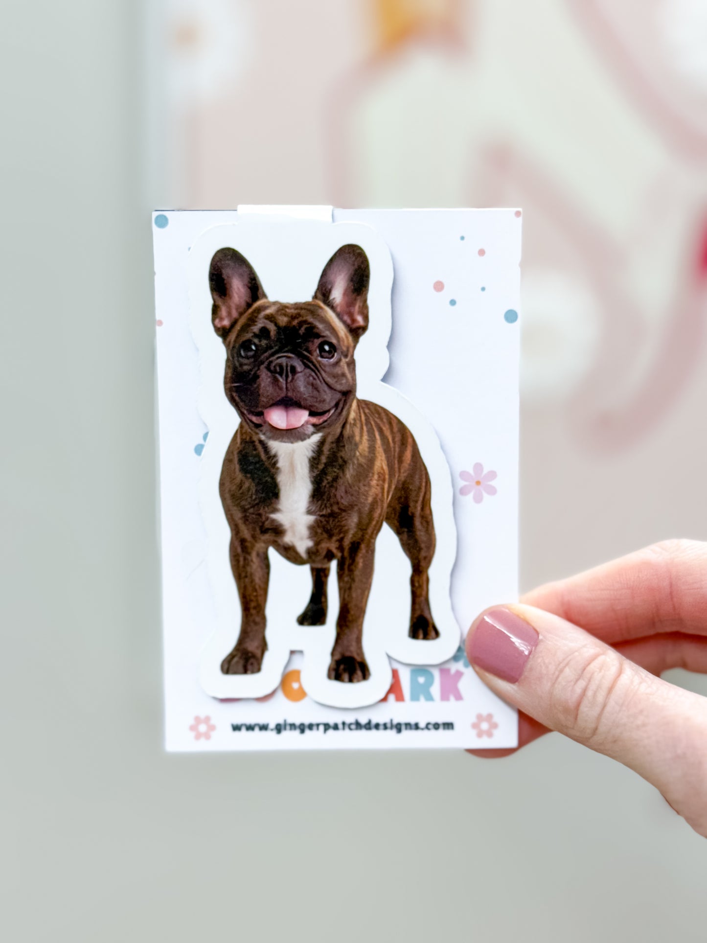 Brindle French Bulldog Magnetic Bookmark