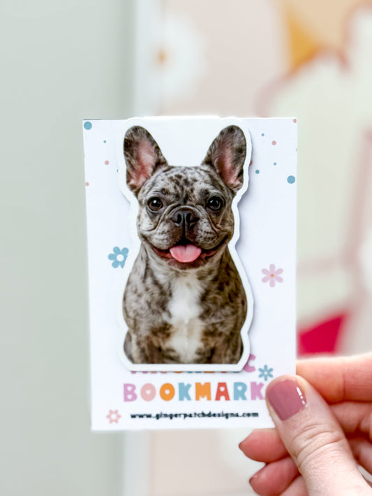 Merle French Bulldog Magnetic Bookmark