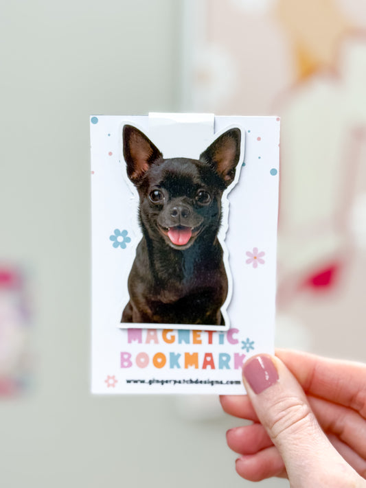 Black Short Haired Chihuahua Magnetic Bookmark