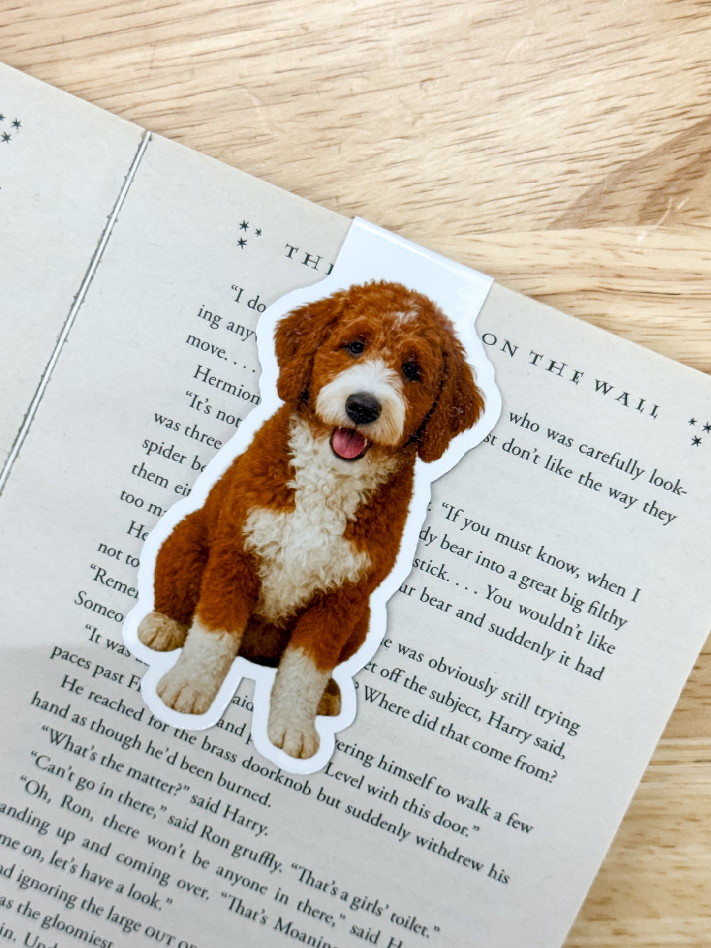 Red Bernedoodle Magnetic Bookmark