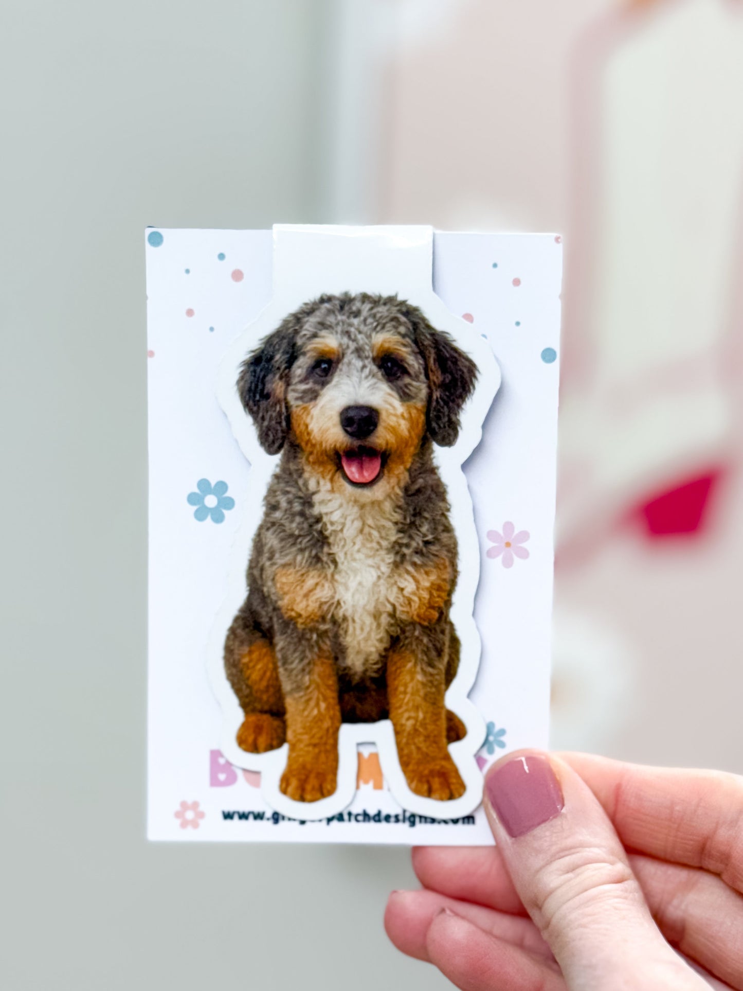 Merle Bernedoodle Magnetic Bookmark