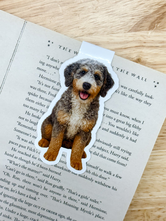 Merle Bernedoodle Magnetic Bookmark