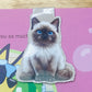 Siamese Cat Magnetic Bookmark, Chubby Cat Bookmarks