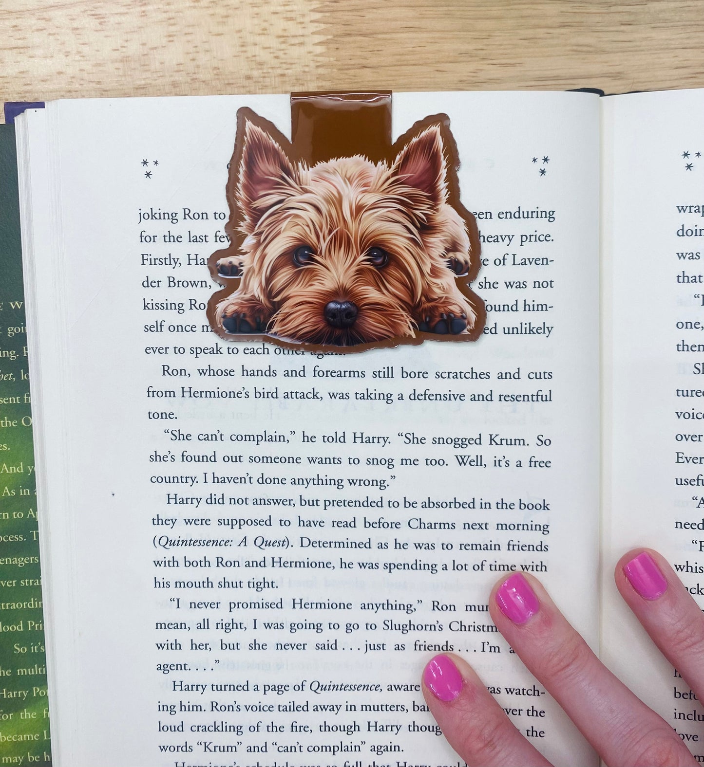 Yorkshire Terrier Magnetic Bookmark, Yorkie Peeking Dog