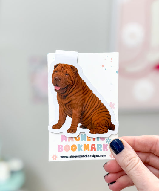 Brown Shar Pei Puppy Magnetic Bookmark
