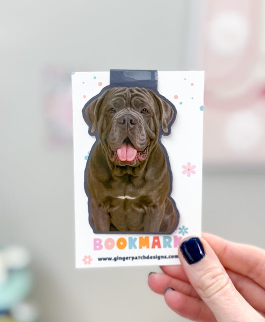 Gray Neapolitan Mastiff Magnetic Bookmark