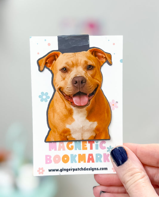 Tan Pit Bull Magnetic Bookmark