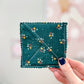 Hunter Green Floral Raw Edge Corner Bookmarks