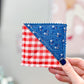 Red Plaid & Blue Floral Raw Edge Corner Bookmarks