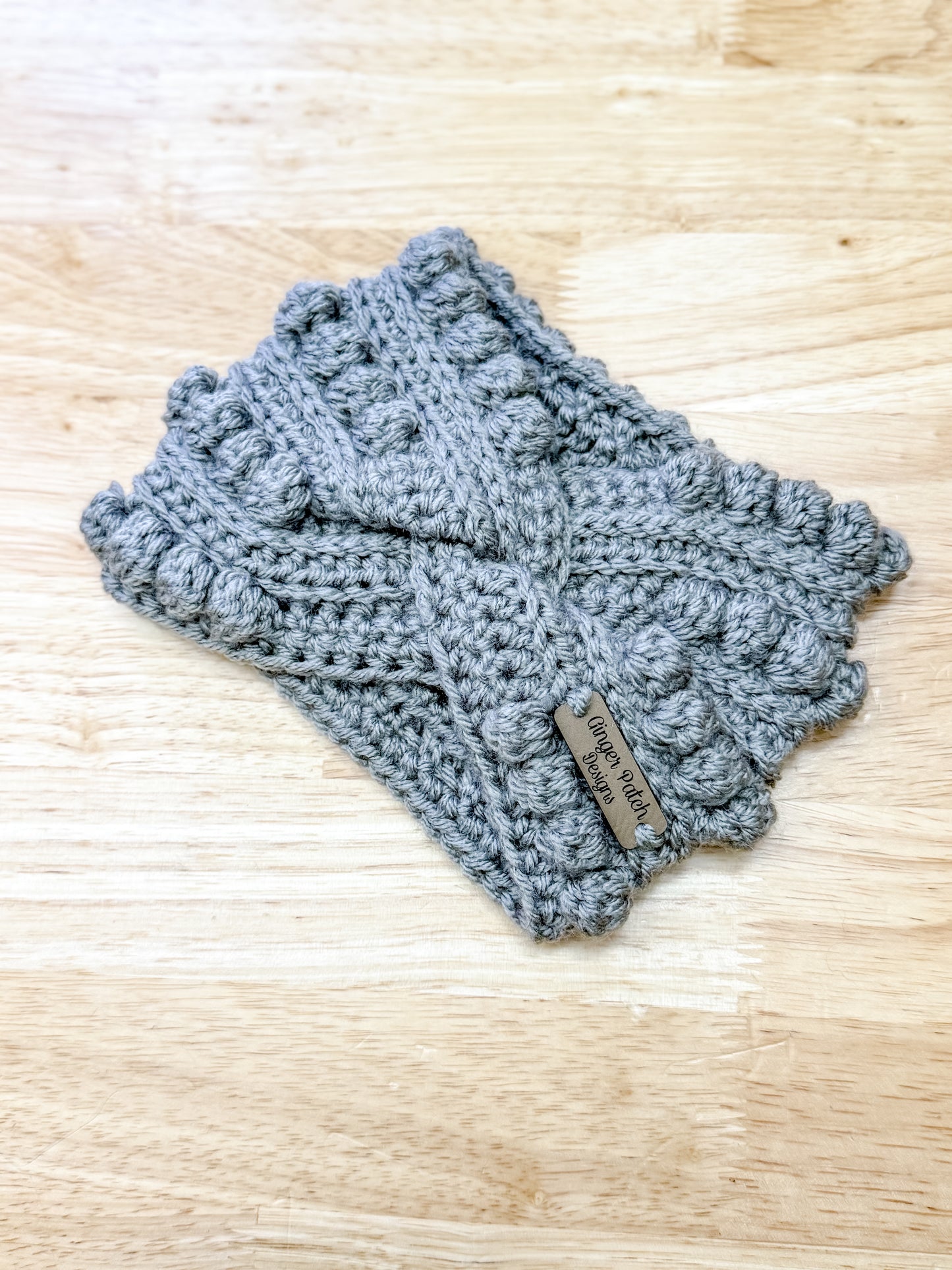 Gray Twist Crochet Earwarmer