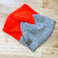 Neon Orange & Gray Twist Knit Earwarmer