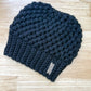Black Crochet Bun Beanie