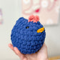 Navy Blue Chubby Chicken Crochet Plushie